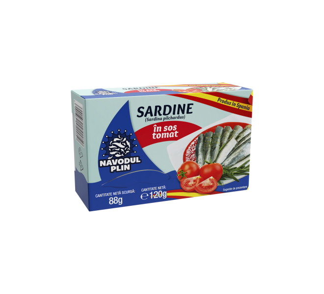 Năvodul Plin Sardine în sos tomat 120g