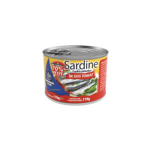 Năvodul Plin Sardine în sos tomat 170g