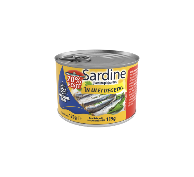 Năvodul Plin Sardine în ulei vegetal 170g