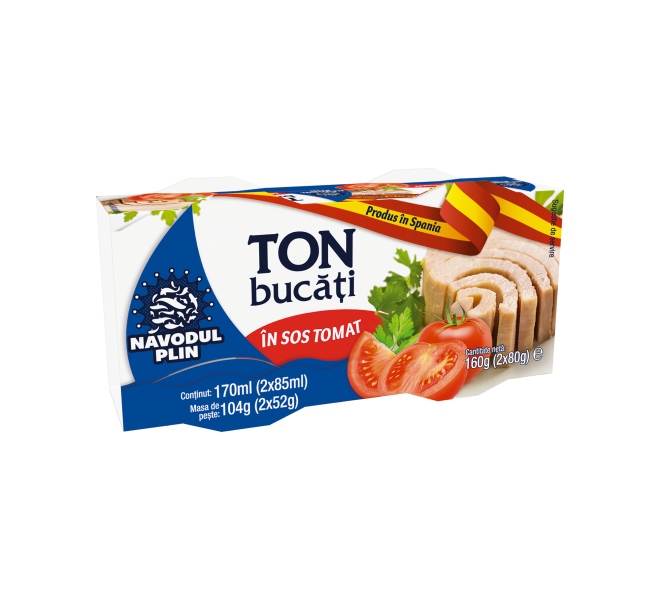 Năvodul Plin Ton bucăți în sos tomat 160g (2x80g)