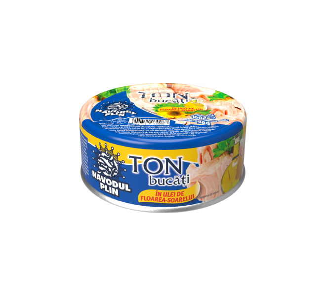 Năvodul Plin Ton bucăți în ulei de floarea-soarelui 160g