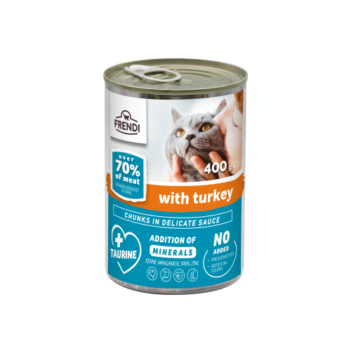 FRENDI Cat_Frendi Conserva cu bucati carne curcan pt pisici 400g
