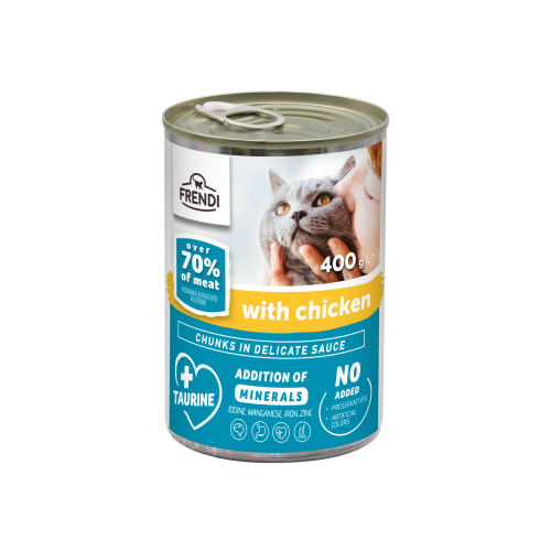 FRENDI Cat_Frendi Conserva cu bucati carne pui pt pisici 400g