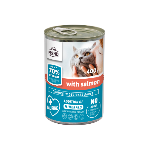 FRENDI Cat_Frendi Conserva cu bucati carne somon pt pisici 400g