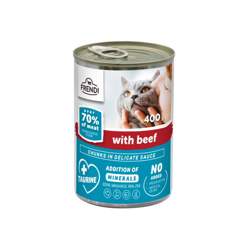 FRENDI Cat_Frendi Conserva cu bucati carne vita pt pisici 400g
