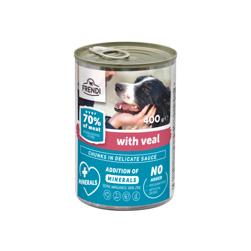 FRENDI Dog_Frendi Conserva cu bucati carne vitel pt caini 400g
