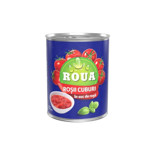ROUA Legume_ROUA - Rosii cuburi în suc de rosii 400g - BIOVERDE